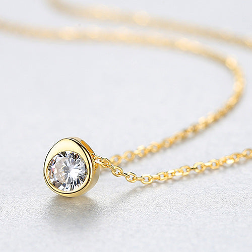 Gemstonely-Elegant S925 Sterling Silver Simulate Emerald/Ruby/Cubic Zirconia Pendant Necklace - Simple and Stylish Jewelry