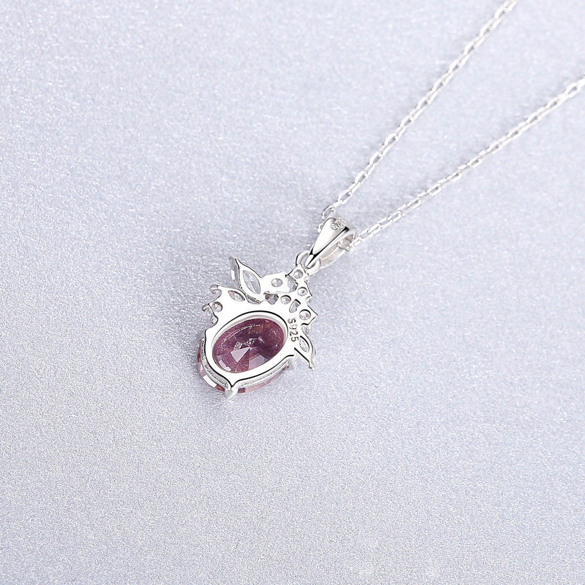 Gemstonely- Minimalist and Elegant: S925 Silver Necklace with Morganite Gemstone Pendant for Women