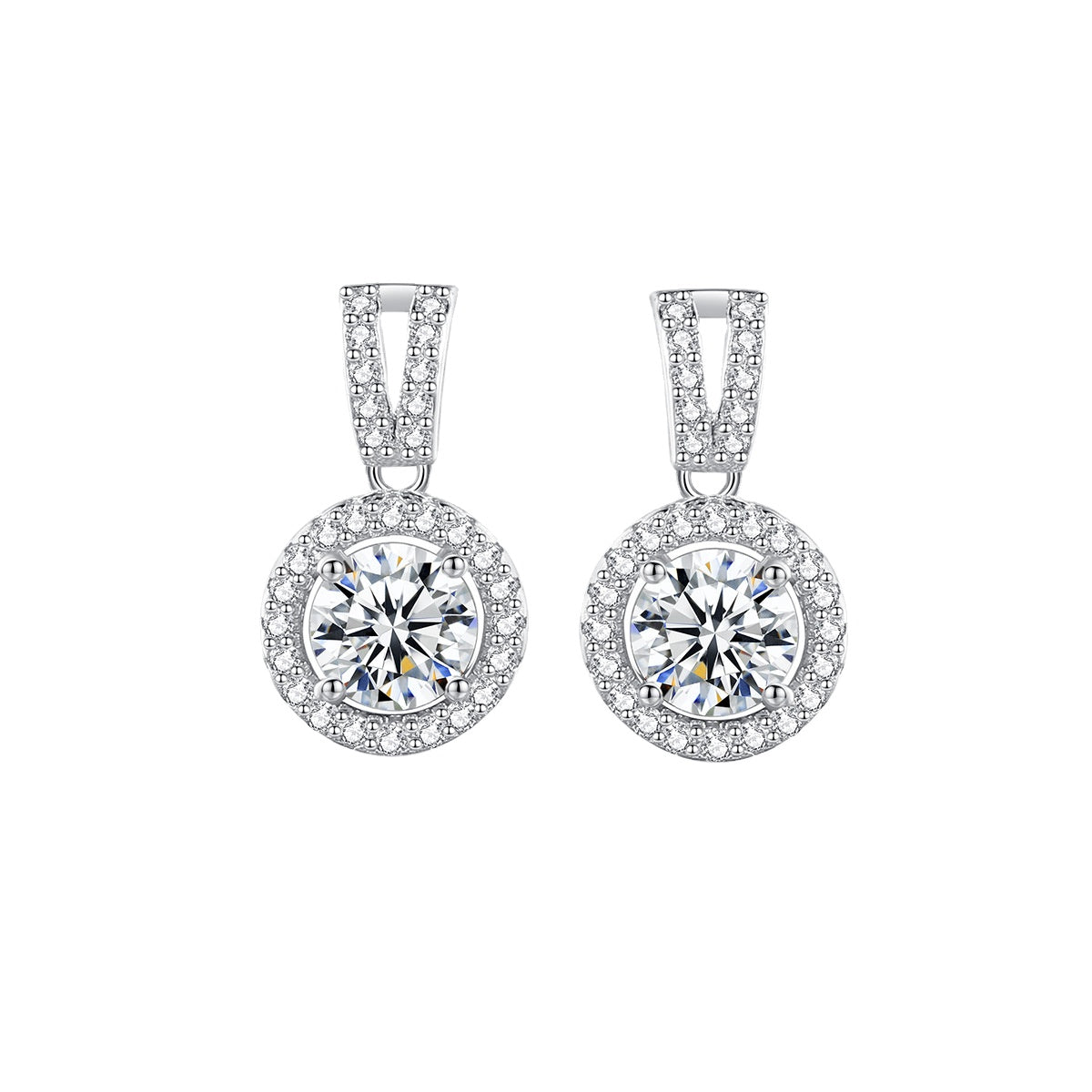 Gemstonely-Stunning S925 Silver Moissanite Stud Earrings - 5.0mm Round Sparkle with Quality