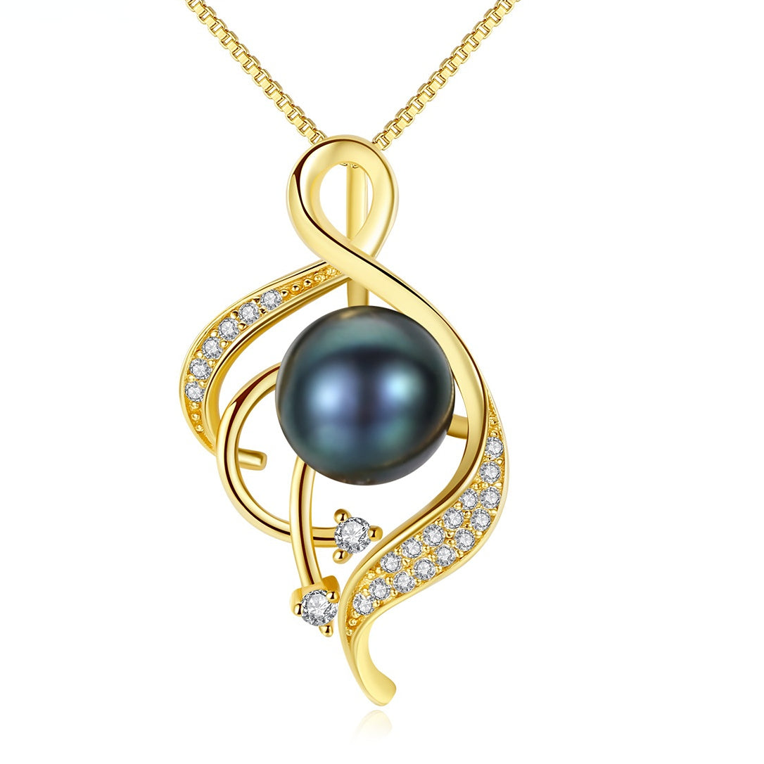 Gemstonely-S925 Sterling Silver Freshwater Pearl Pendant Necklace - Unique Design Women's Accessory