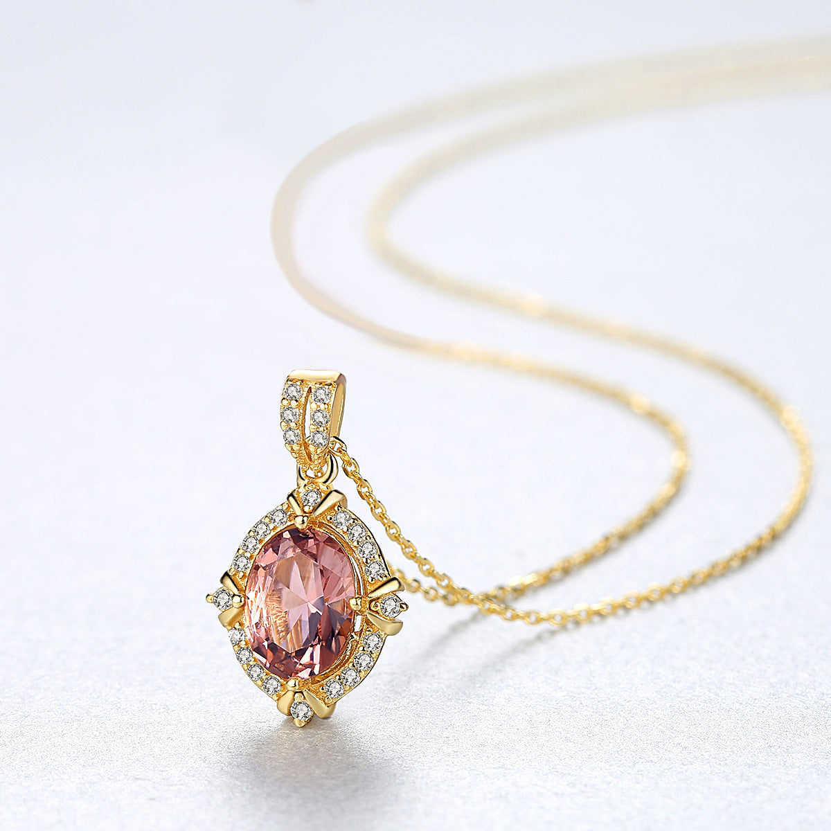 Gemstonely- Fashionable and Elegant: S925 Silver Necklace with Micro-Inlaid Colored Gemstone Pendant for Women