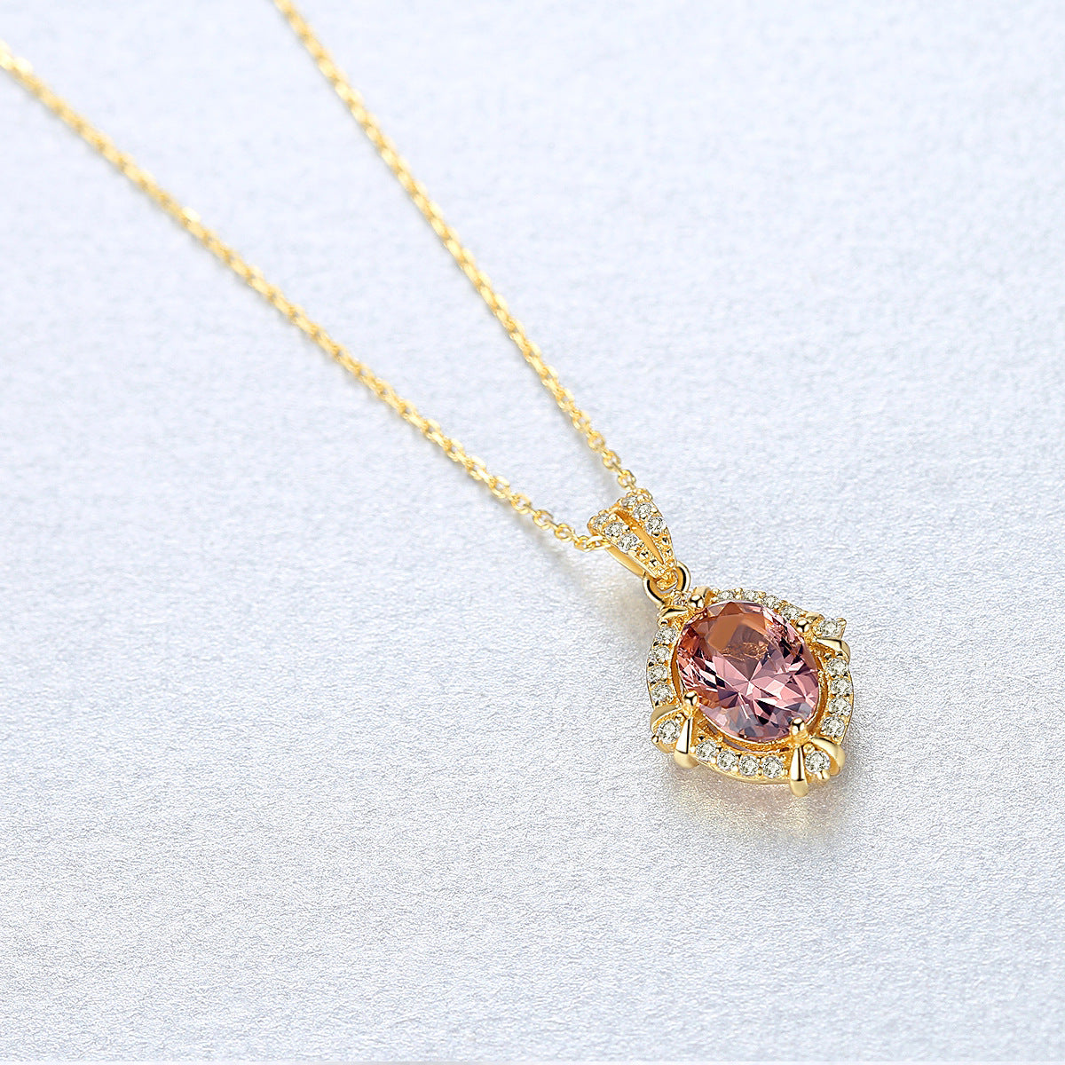 Gemstonely- Fashionable and Elegant: S925 Silver Necklace with Micro-Inlaid Colored Gemstone Pendant for Women