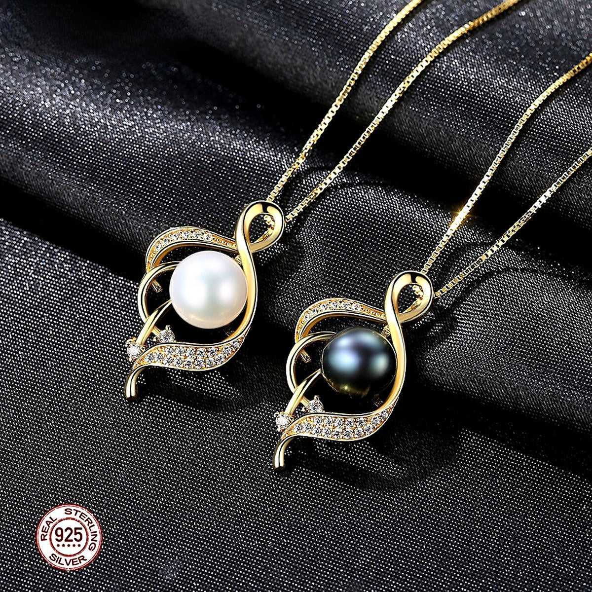 Gemstonely-S925 Sterling Silver Freshwater Pearl Pendant Necklace - Unique Design Women's Accessory