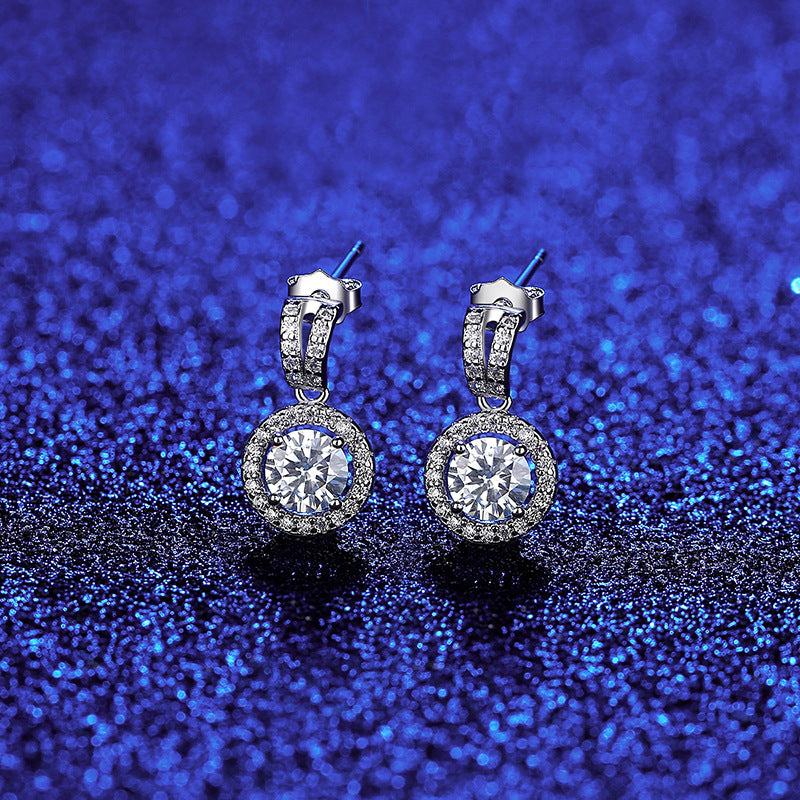 Gemstonely-Stunning S925 Silver Moissanite Stud Earrings - 5.0mm Round Sparkle with Quality