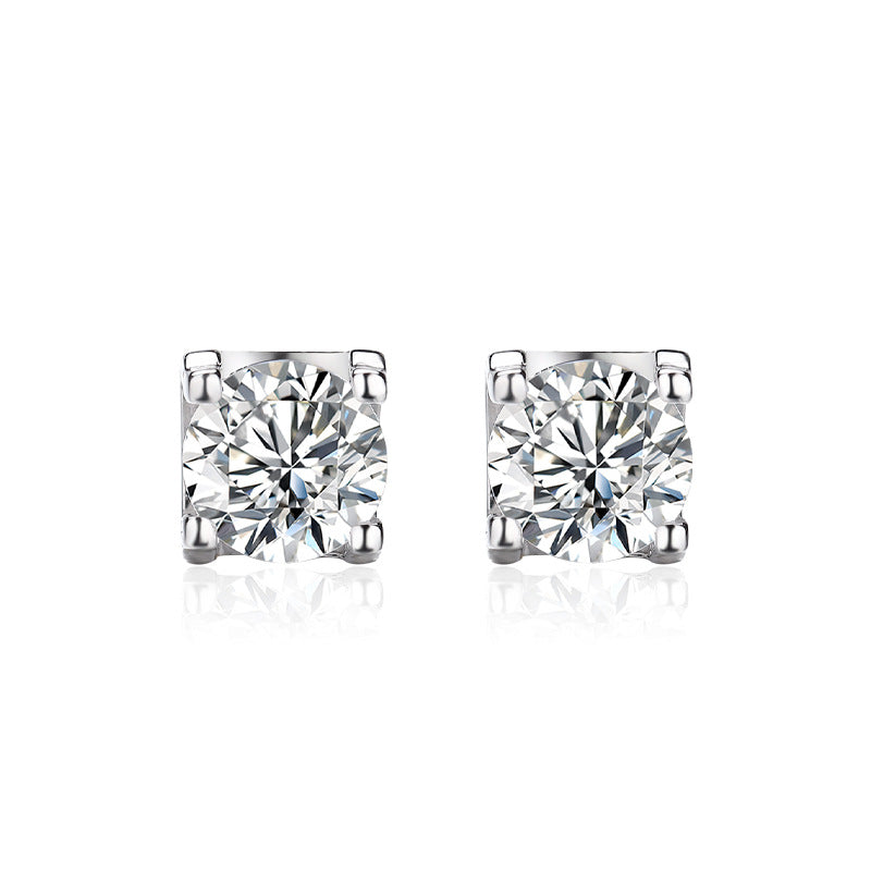 Gemstonely-S925 Sterling Silver Earrings with Classic Bull Head Studs Sparkling and Chic Ear Jewelry