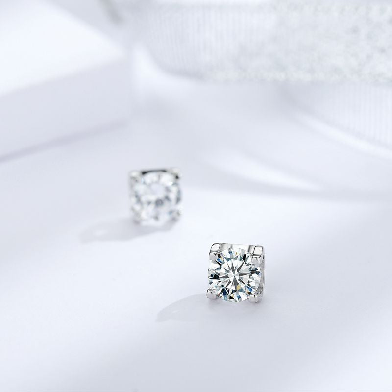 Gemstonely-S925 Sterling Silver Earrings with Classic Bull Head Studs Sparkling and Chic Ear Jewelry