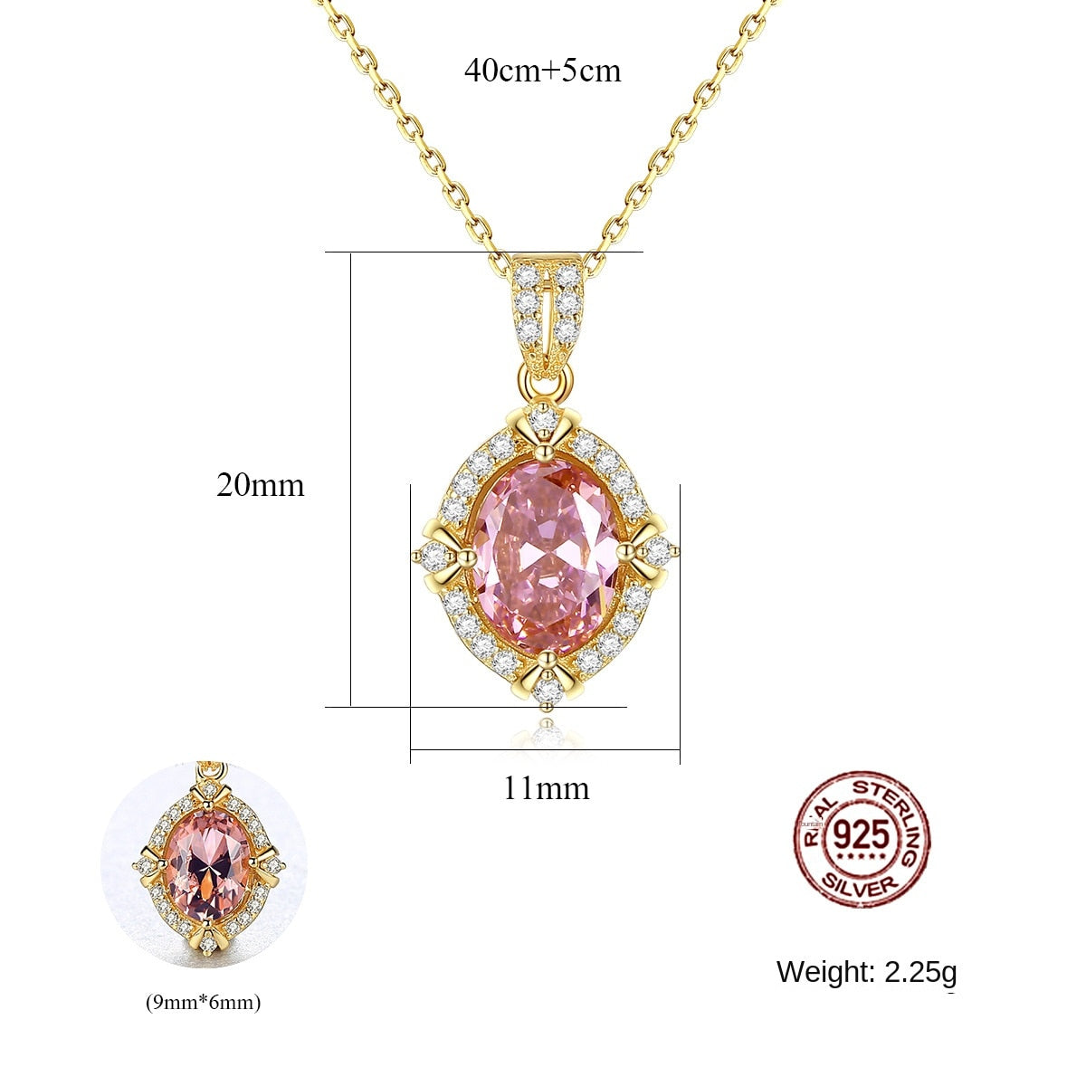 Gemstonely- Fashionable and Elegant: S925 Silver Necklace with Micro-Inlaid Colored Gemstone Pendant for Women