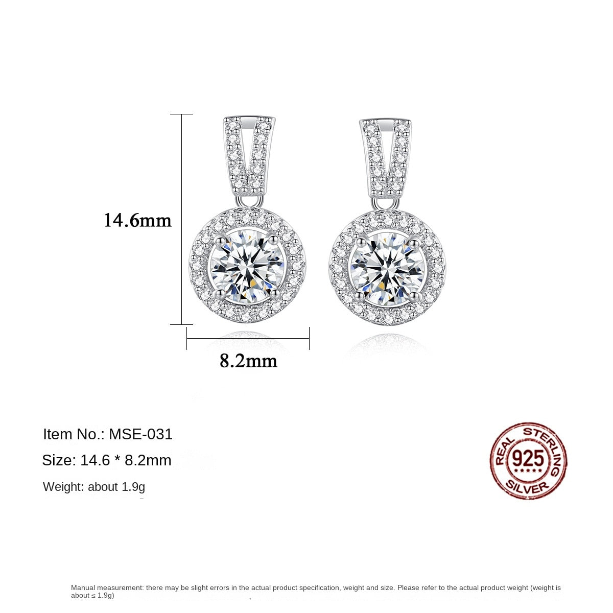 Gemstonely-Stunning S925 Silver Moissanite Stud Earrings - 5.0mm Round Sparkle with Quality