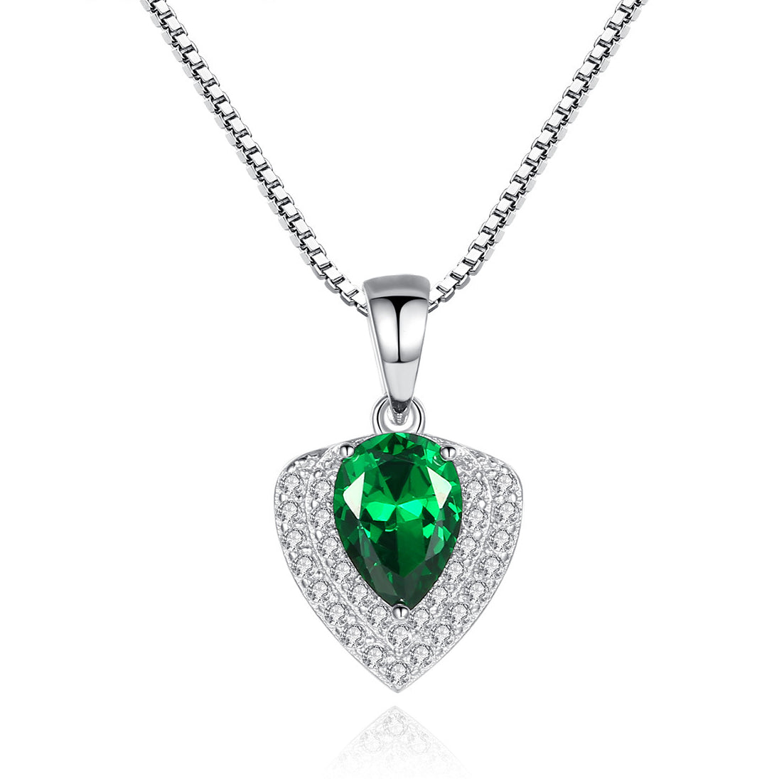 Gemstonely- Elegant and Eye-Catching: S925 Silver Necklace with Simulate Gemstone Droplet Pendant for Women