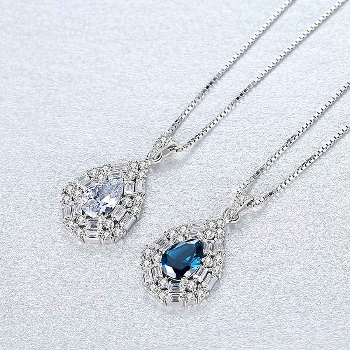 Gemstonely- S925 Silver Necklace with Micro-Inlaid Zircon Pendant for Women in a Fashionable and Versatile Design